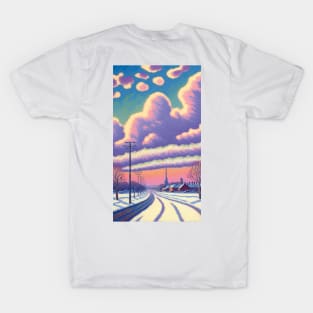 Winter Landscape and Cute Clouds T-Shirt